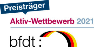 Logo des Preisträgers des Aktiv-Wettbewerbs 2021 der bfdt